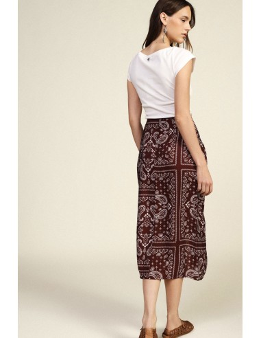 Lange rok met paisleyprint en split aan de voorkant Dixie