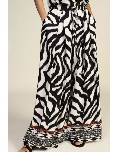 Palazzo-broek met dierenprint en geometrisch patroon van Dixie