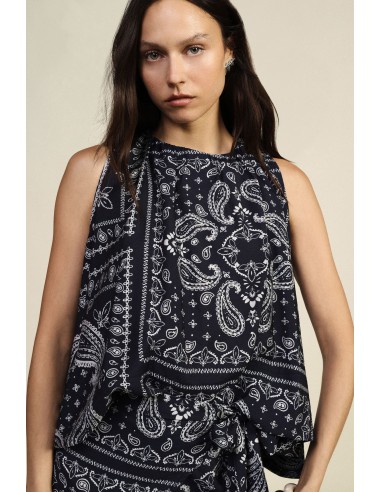Uitlopende top met paisley-patchworkprint Dixie