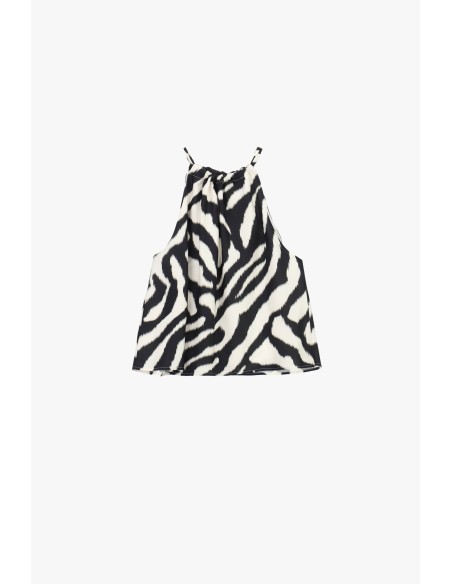 Top met dunne bandjes en dierenprint Dixie