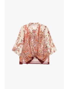 Paisley-fantasieblouse met knoop aan de voorkant van Dixie