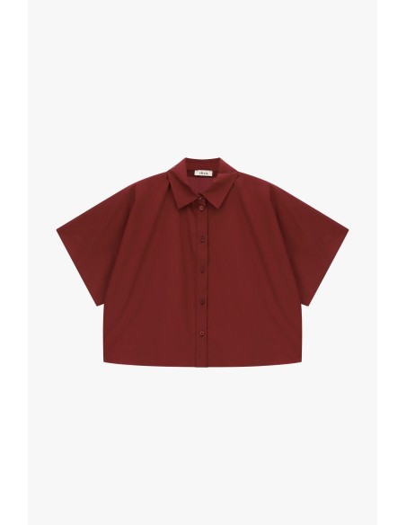 Dixie boxy cropped overhemd met korte mouwen