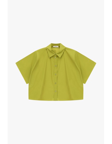 Dixie boxy cropped overhemd met korte mouwen