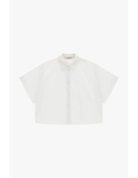 Dixie boxy cropped overhemd met korte mouwen