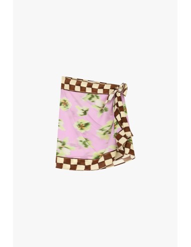 Korte rok met bloemenmotief en geruite rand van Dixie