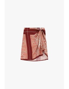 Korte paisley-rok met zijknoop Dixie