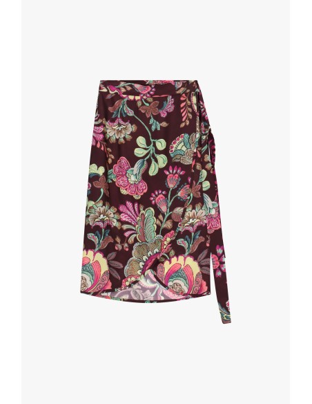 Dixie halflange wikkelrok met bloemenprint