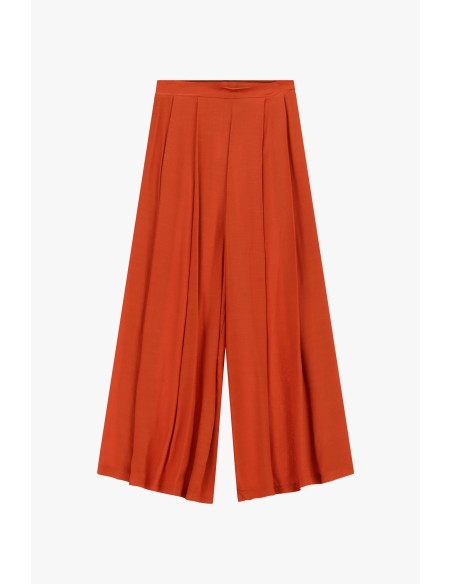 Palazzo-broek met plooien aan de voorkant en hoge taille Dixie