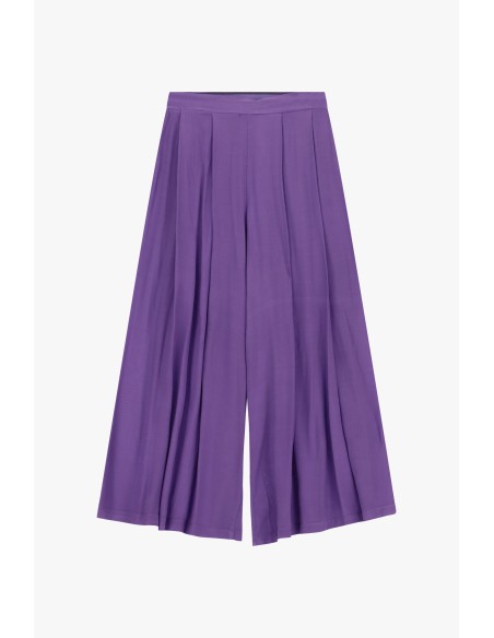 Palazzo-broek met plooien aan de voorkant en hoge taille Dixie