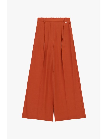 Palazzobroek met plooien en elastische taille van Dixie