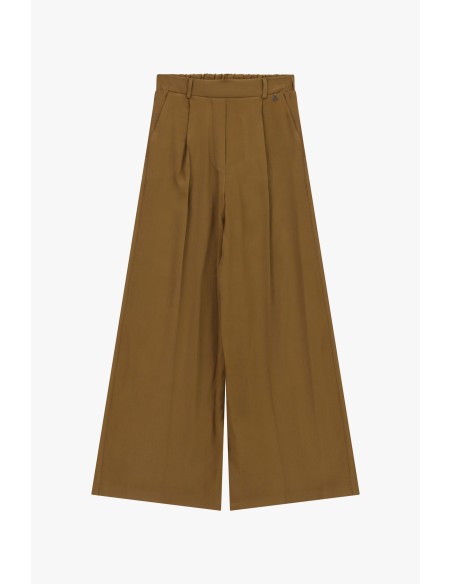 Palazzobroek met plooien en elastische taille van Dixie