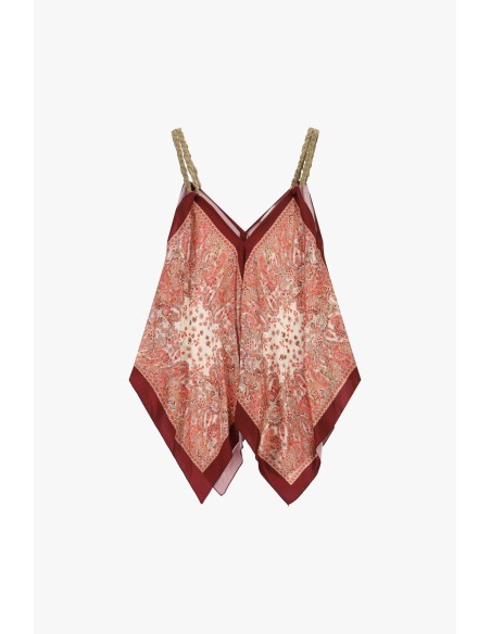 Top met gekruiste bandjes en paisleyprint Dixie