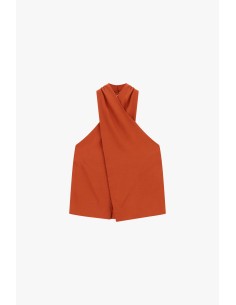 Dixie top met kruisdetail en ruches op de rug 2