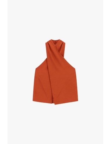 Dixie top met kruisdetail en ruches op de rug