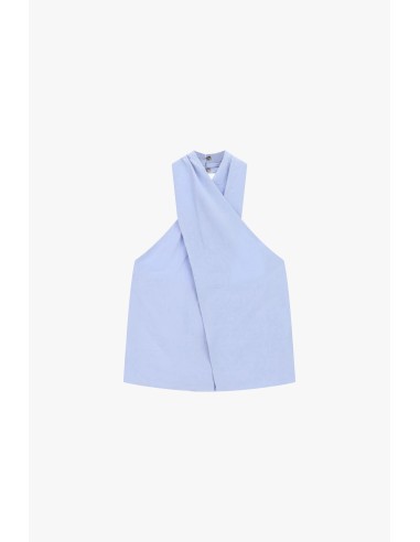 Dixie top met kruisdetail en ruches op de rug