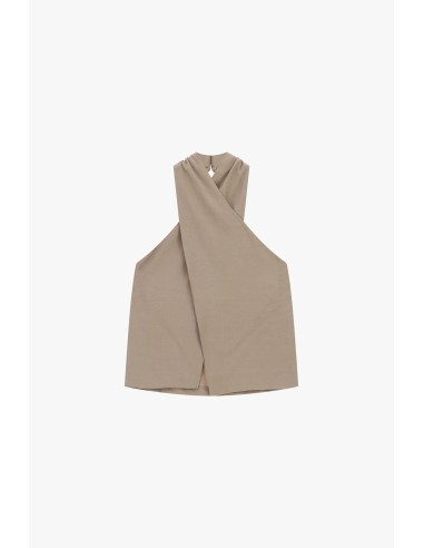 Dixie top met kruisdetail en ruches op de rug