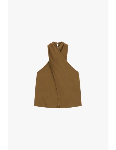 Dixie top met kruisdetail en ruches op de rug