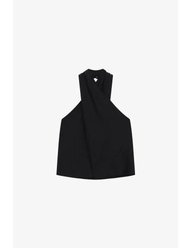 Dixie top met kruisdetail en ruches op de rug