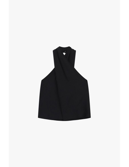 Dixie top met kruisdetail en ruches op de rug