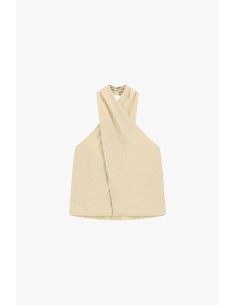 Dixie top met kruisdetail en ruches op de rug