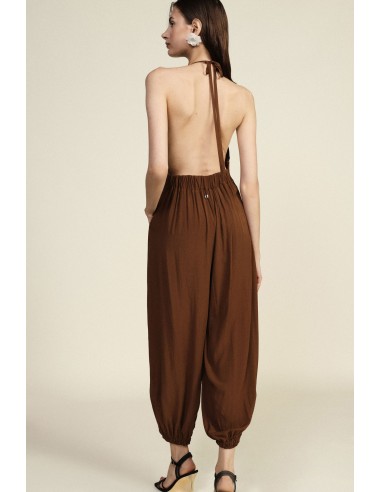 Wijde jumpsuit met halterhals en elastische zoom Dixie