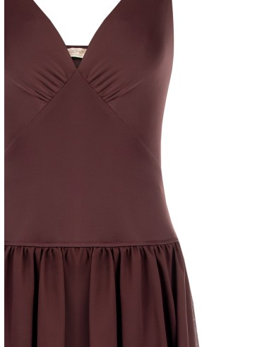 Korte jumpsuit van jersey met ballonrok van georgette Rinascimento