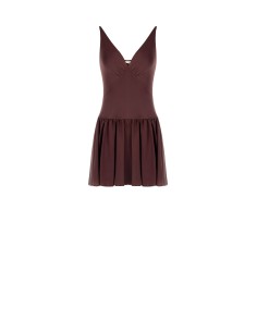 Korte jumpsuit van jersey met ballonrok van georgette Rinascimento