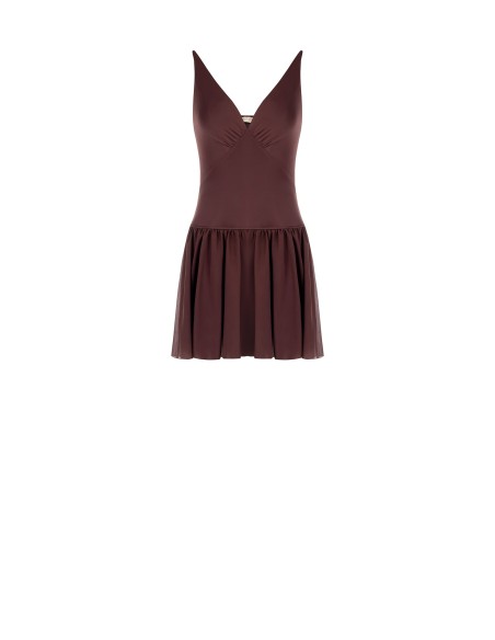 Korte jumpsuit van jersey met ballonrok van georgette Rinascimento