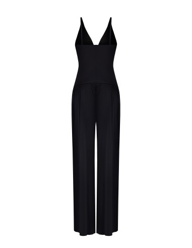 Palazzo-jumpsuit van jersey met diepe V-hals, renaissance-stijl
