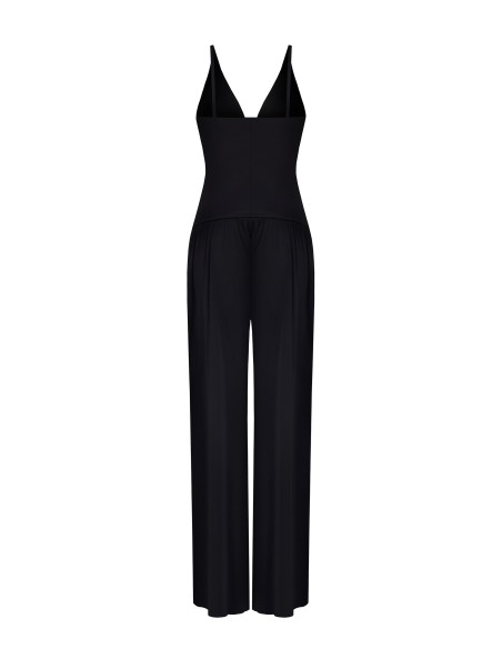 Palazzo-jumpsuit van jersey met diepe V-hals, renaissance-stijl