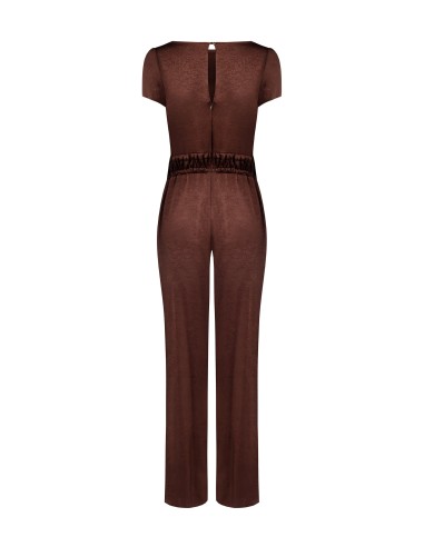 Rinascimento Palazzo-jumpsuit van satijn met dubbele taillekoordsluiting