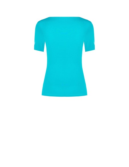 Nauwsluitende viscose top met knoopdetail en druppelvormige cut-out van Rinascimento