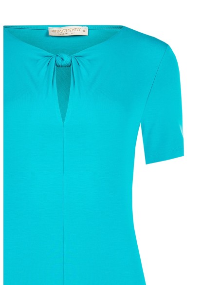 Nauwsluitende viscose top met knoopdetail en druppelvormige cut-out van Rinascimento