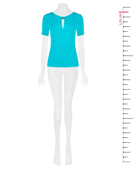 Nauwsluitende viscose top met knoopdetail en druppelvormige cut-out van Rinascimento