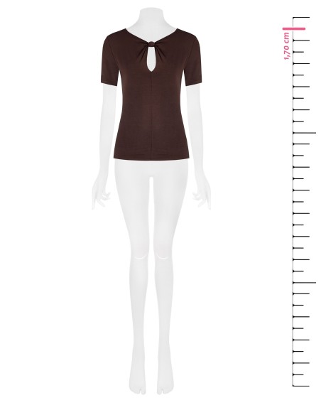 Nauwsluitende viscose top met knoopdetail en druppelvormige cut-out van Rinascimento