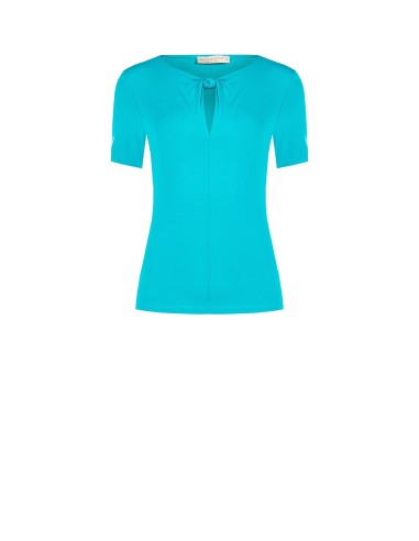 Nauwsluitende viscose top met knoopdetail en druppelvormige cut-out van Rinascimento