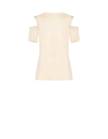 Regular T-shirt van katoen met cut-out op de schouders Rinascimento