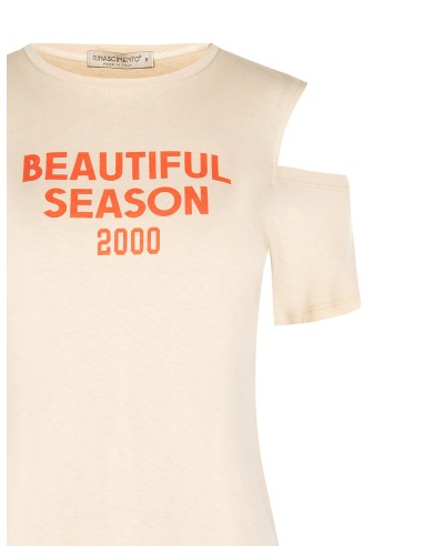 Regular T-shirt van katoen met cut-out op de schouders Rinascimento
