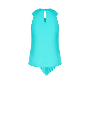 Getailleerde georgette blouse met geplisseerde volant Rinascimento