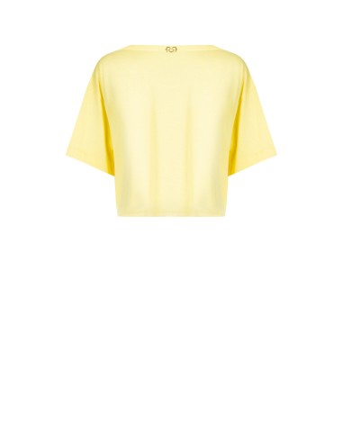 Korte oversized katoenen T-shirt met de tekst Chardonnay in kristallen van Rinascimento