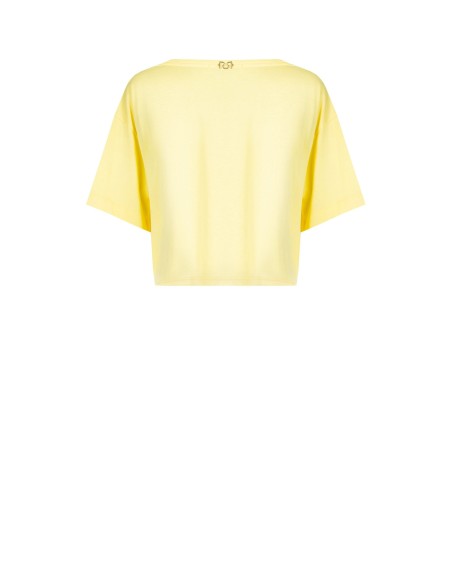 Korte oversized katoenen T-shirt met de tekst Chardonnay in kristallen van Rinascimento
