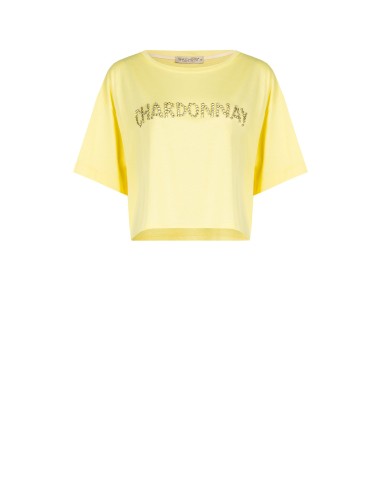 Korte oversized katoenen T-shirt met de tekst Chardonnay in kristallen van Rinascimento