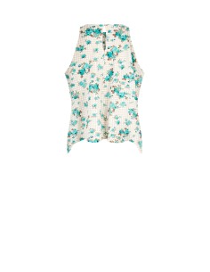 Ruime A-lijnblouse met ruitjes en rozen Rinascimento 2
