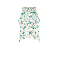 Ruime A-lijnblouse met ruitjes en rozen Rinascimento