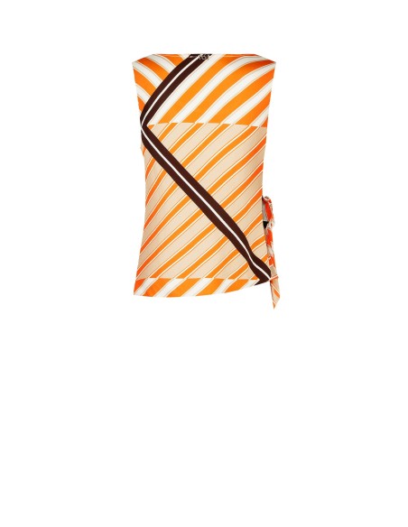 Getailleerde viscose top met knoop aan de zijkant Rinascimento