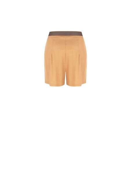 Korte broek van een viscose-linnenmix met bijpassende riem van imitatieleer Rinascimento