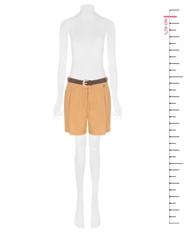 Korte broek van een viscose-linnenmix met bijpassende riem van imitatieleer Rinascimento