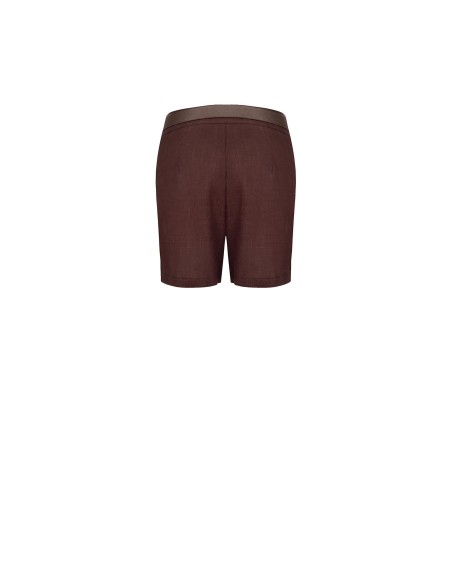 Korte broek van een viscose-linnenmix met bijpassende riem van imitatieleer Rinascimento