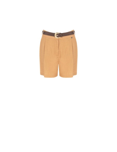 Korte broek van een viscose-linnenmix met bijpassende riem van imitatieleer Rinascimento
