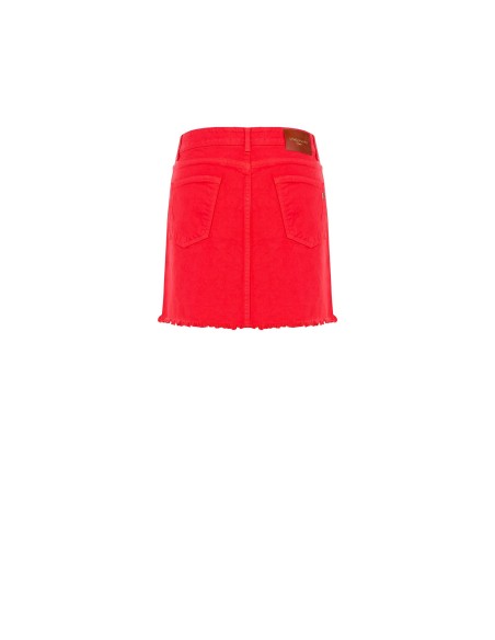 Stretchdenim minirok met gerafelde zoom van Rinascimento